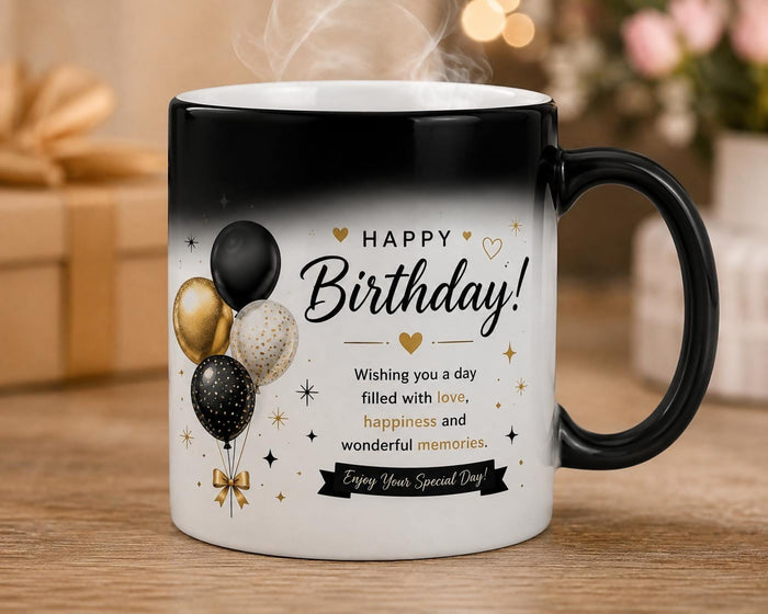 0066 Personalized "Happy Birthday" Magic Ceramic Mug (11 oz)