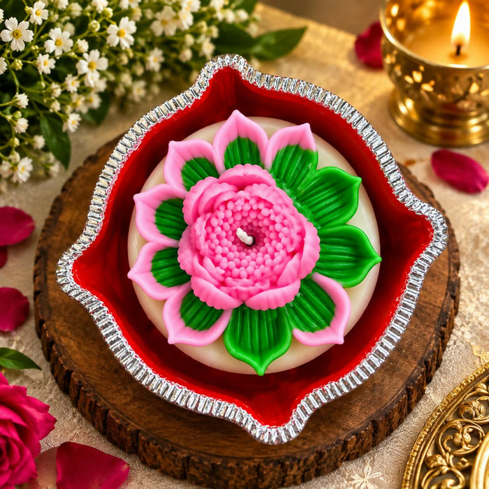 Blooming Pink Lotus Candle