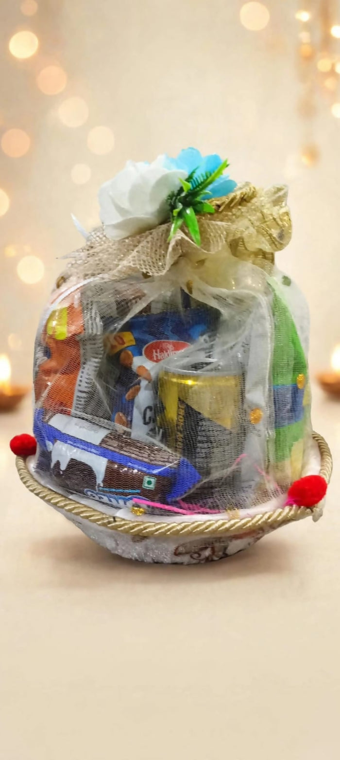 0061 Festive Floral Snack Hamper Bowl
