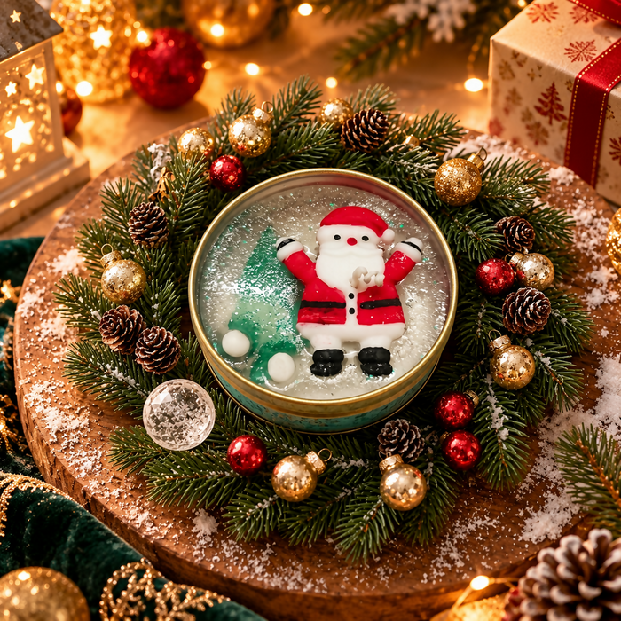 0023 Christmas Santa Candle Tin