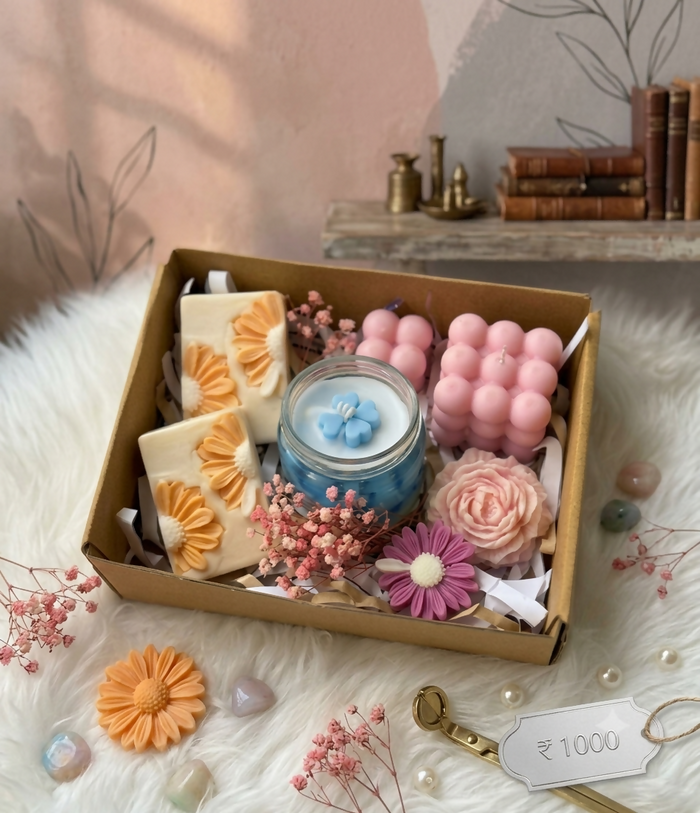 0023 Blossom & Pastel Artisan Candle & Soap Hamper