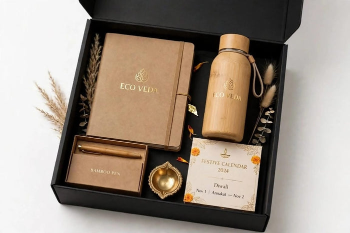 0055 Natural Bamboo Desk & Festive Celebration Box