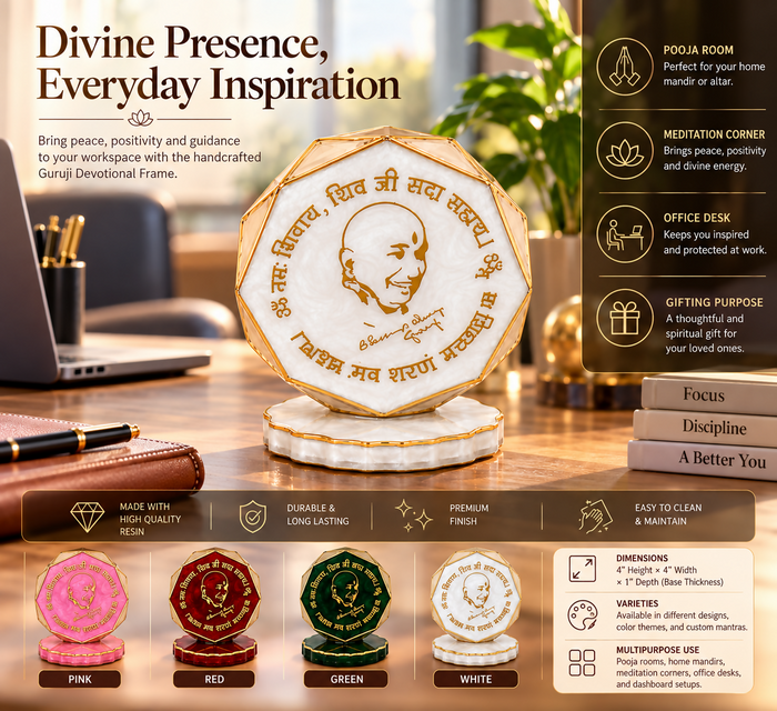Guruji Devotional Resin Desktop Frame with Stand