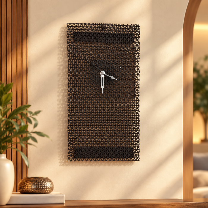 Geometric Mesh Rectangular Wall Clock