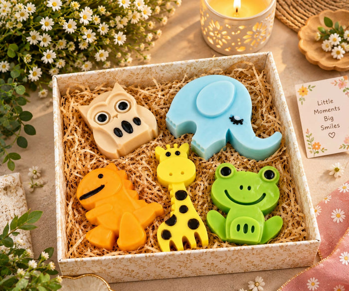 0012 Playful Safari Animal Molded Soap Gift Box