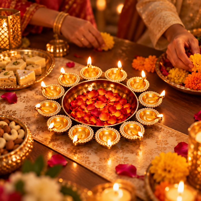 Brass Urli Diya Stand