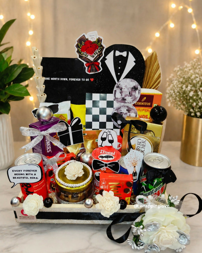 0068 Romantic Tuxedo-Themed Celebration Gift Hamper