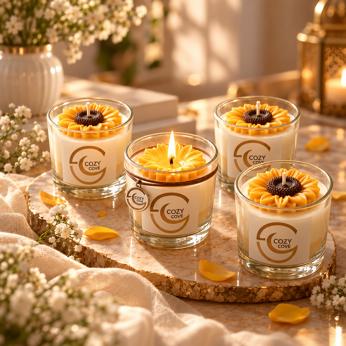 Sunflower Glass Jar Candle