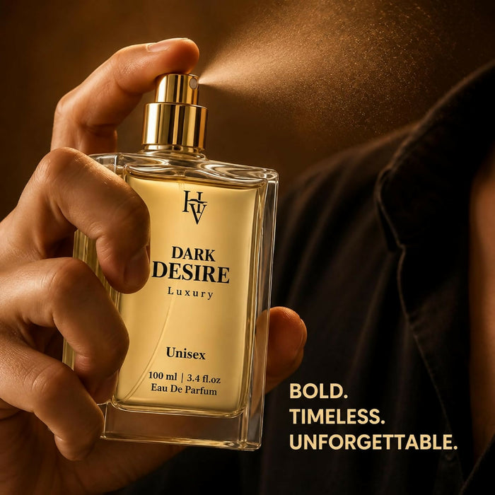 H & V Dark Desire Luxury Unisex Eau De Parfum 100 ml | Smoky Tobacco Inspired Woody Oriental Fragrance | Long Lasting Perfume for Men & Women