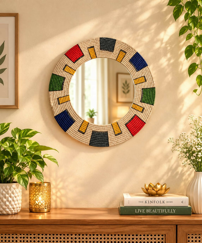 0001 Mondrian Loom Mirror Size 16inch