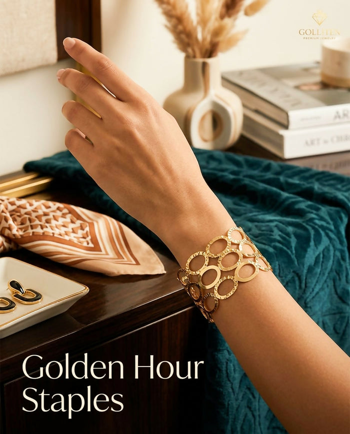 Golden Floral loop bracelet