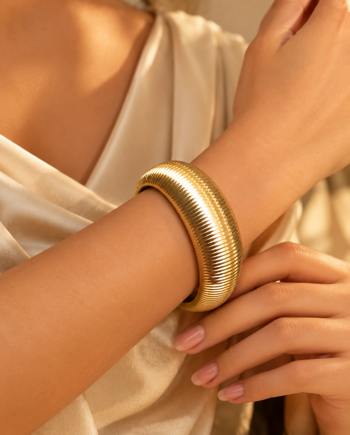 Gold-Tone Textured Bracelet