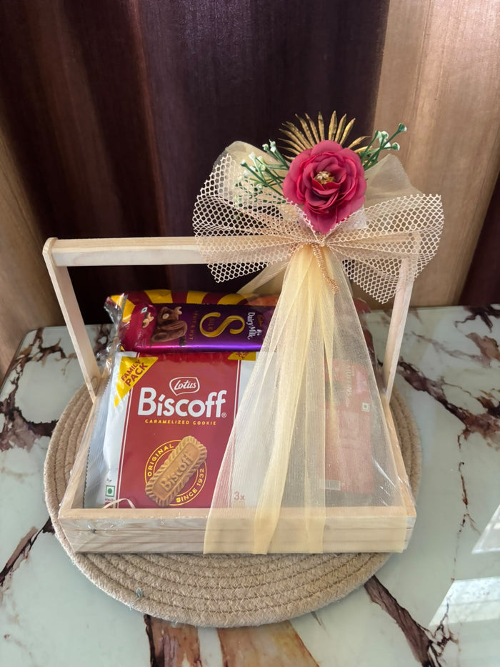 0056 Premium Chocolate & Cookie Wooden Crate Gift Hamper